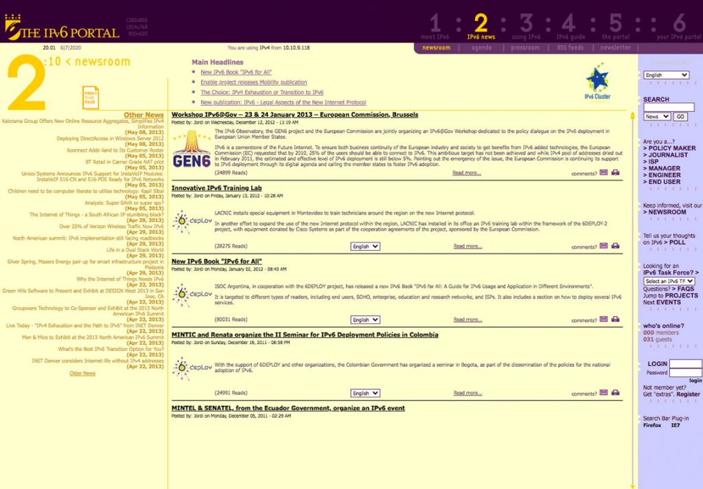 Diseño web de symp para The IPv6 Portal