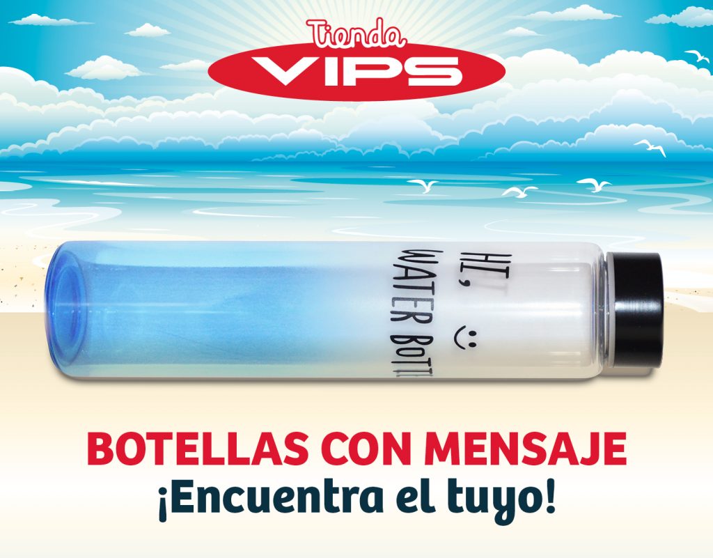 symp: banner promocional botella de viaje para VIPS Tienda