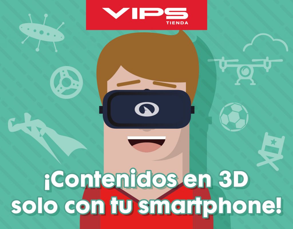 symp: banner promocional gafas 3D smartphonepara VIPS Tienda
