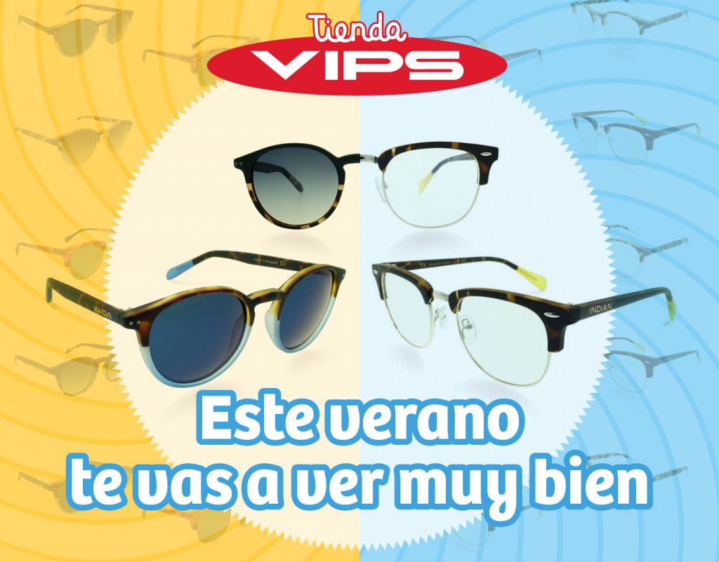 symp: banner promocional gafas de sol Indian para VIPS Tienda