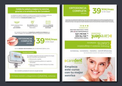 Folletos para Clínicas dentales Caredent