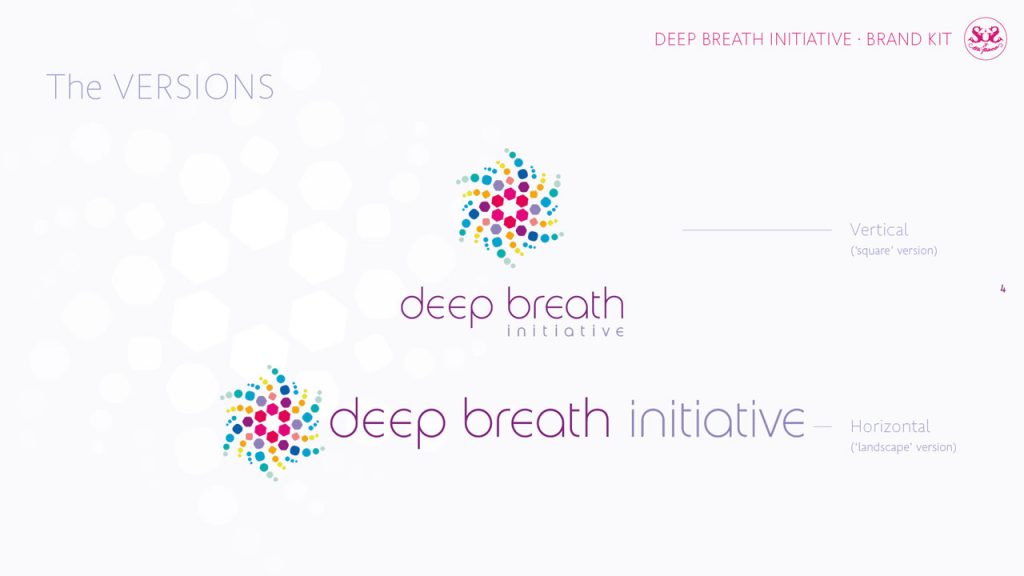 Deep Breath Initiative. Identidad corporativa. Versiones del emblema
