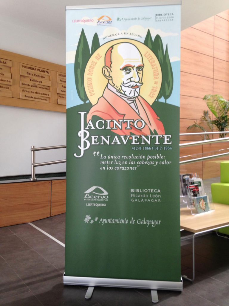 Centenario Premio Nobel Jacinto Benavente: Rollup eventos Biblioteca de Galapagar