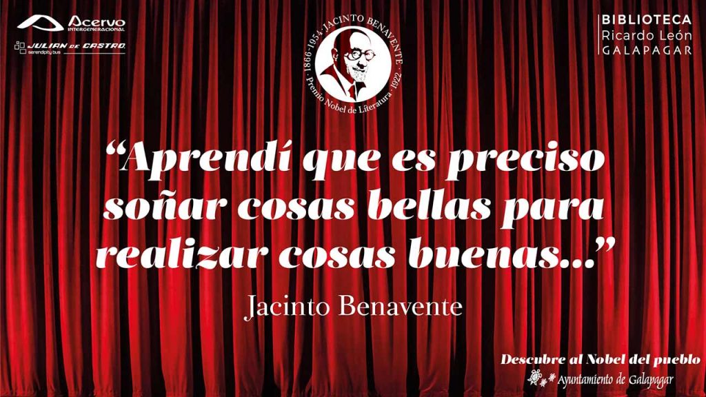 Citas literarias en paneles electrónicos Centenario Nobel Jacinto Benavente