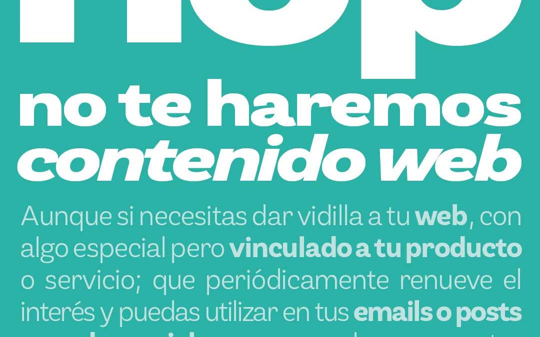 No te haremos ’contenido web’