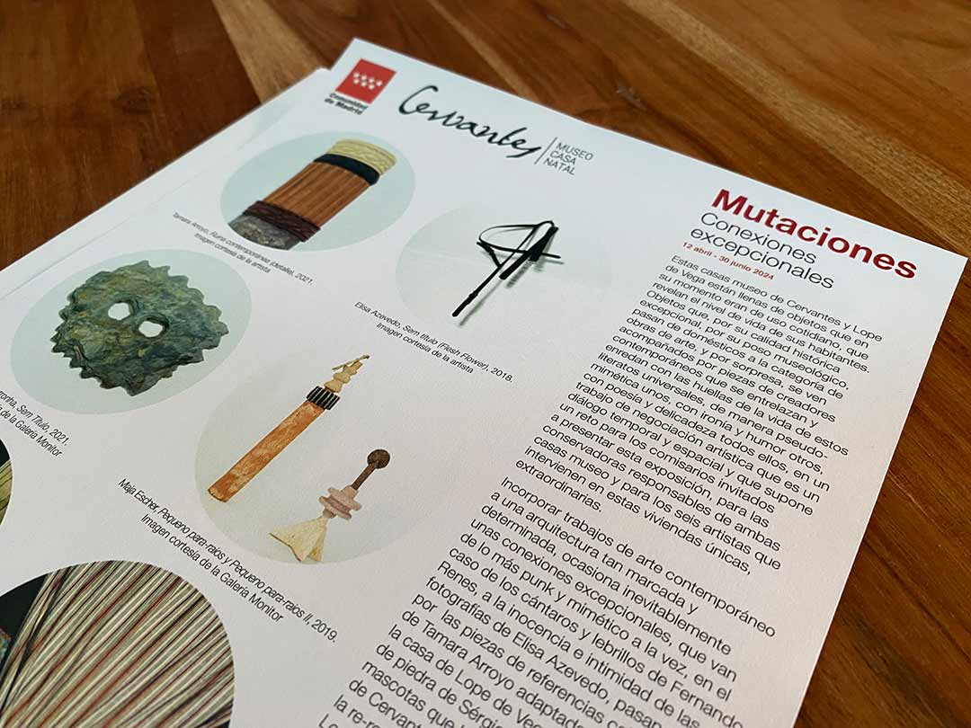 Hoja de sala para la Exposición Mutaciones 2024 de la Comunidad de Madrid. Detalle Hoja de sala para la Exposición Mutaciones 2024 de la Comunidad de Madrid.