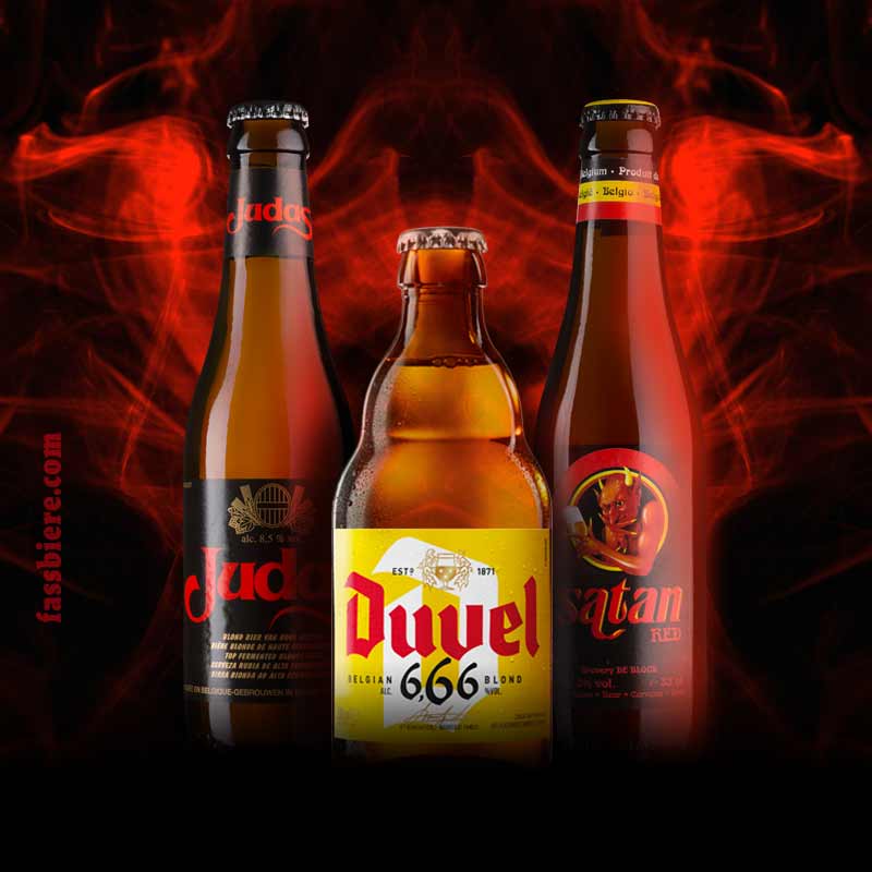 Cervezas Ale Belgas en Fassbiere.com: Brugse Zot, Bush Scaldis, Cornet, Duvel, Gentse Strop, Gulden Draak, Judas, Kwak, La Corne, Piraat, Rebelse Strop, Satan, Straffe Hendrik,